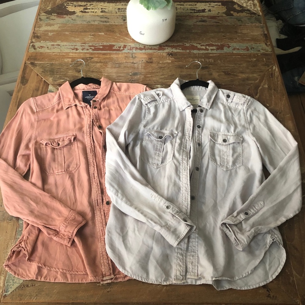 American Eagle Boyfriend Button Down Bundle - image 1